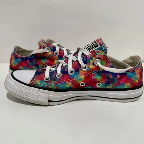 Converse Chuck Taylor Pixel Shoes W6/M4 Pink Blue White Canvas Lace Up Sneakers - Picture 7 of 11
